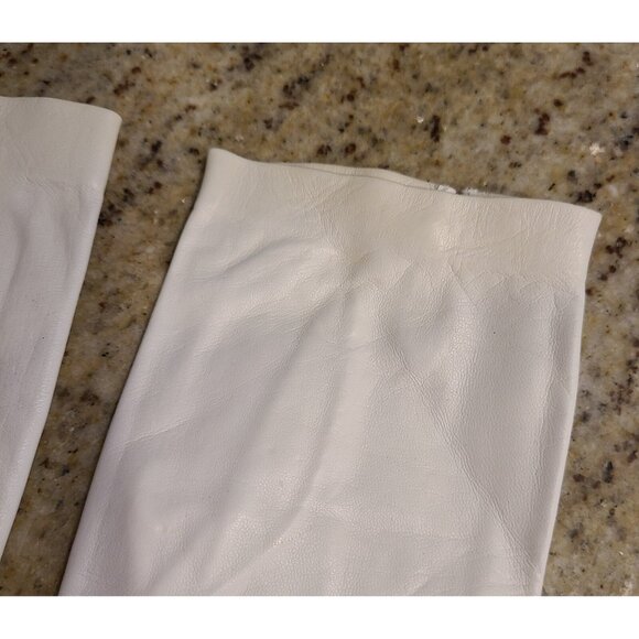 Vintage Women Size M 7 Off-White Soft Kid Leather Formal 8" Gloves Pearly Button - Picture 4 of 14